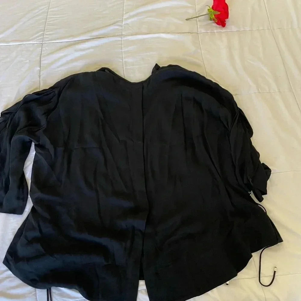 Rare IRO Birle ruffle black tunic blouse - Picture 13 of 15